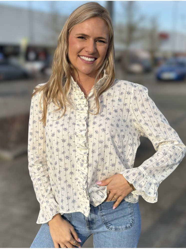 Chemise fleurie à manches longues
