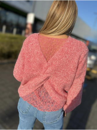 Pull dos en dentelle