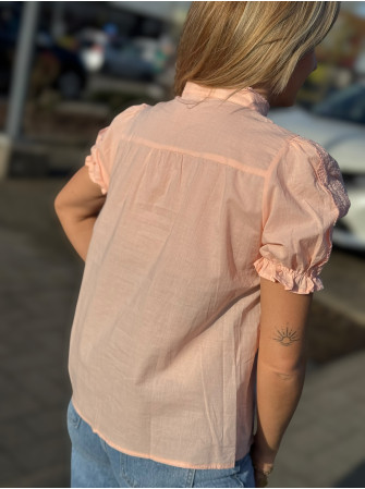 Chemise brodée manches courtes