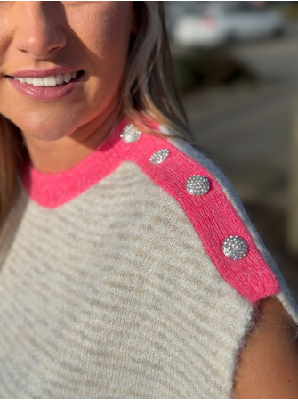 Pull rayé sans manches