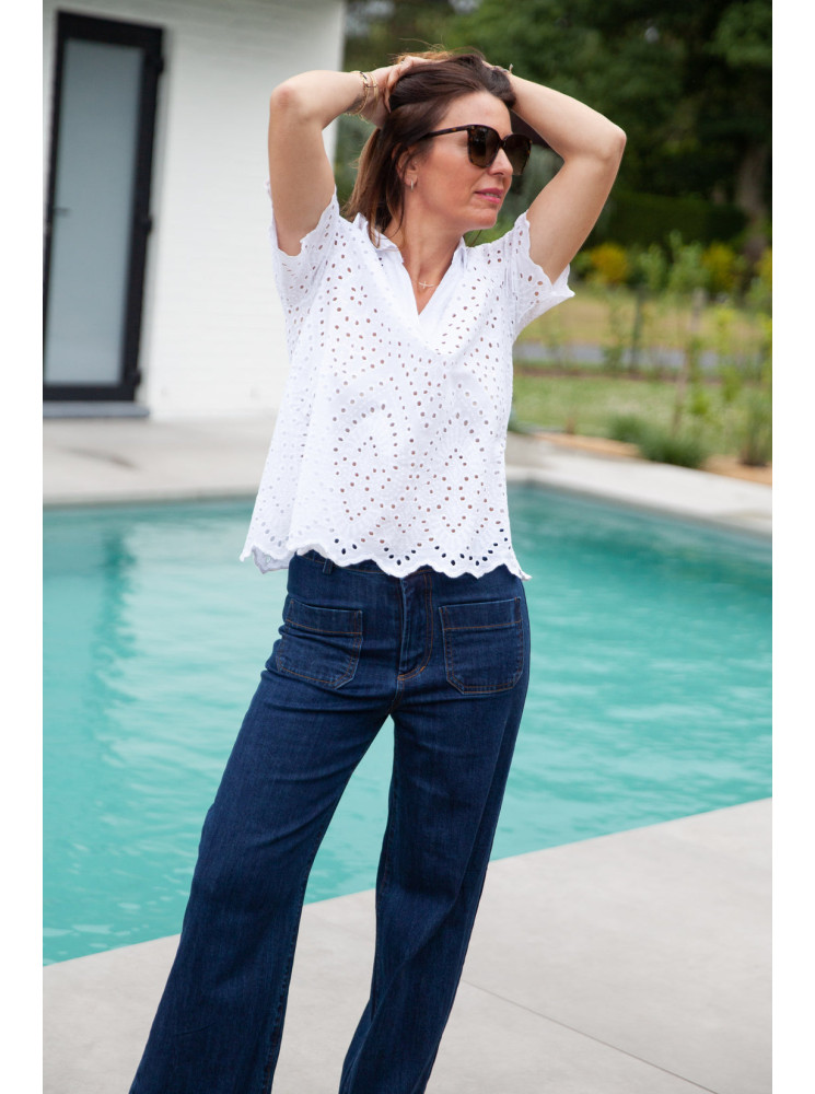 Blouse en broderie anglaise