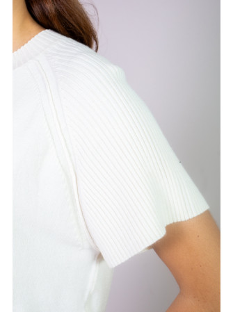 Pull col rond à manches courtes