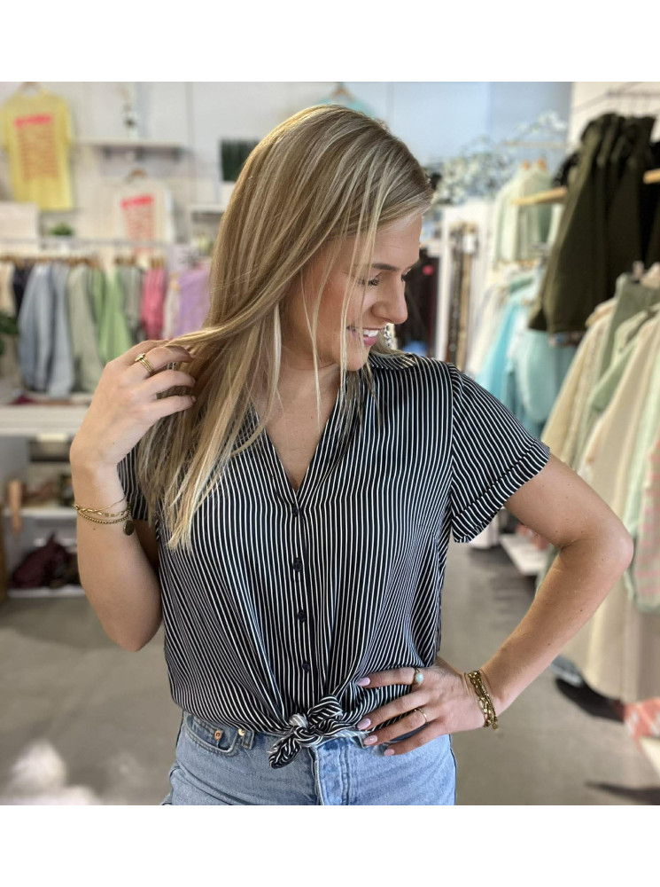 Chemise rayée à manches courtes