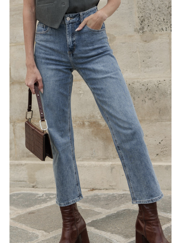 Jean coupe droite taille haute