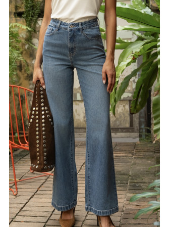 Jean coupe flare taille haute