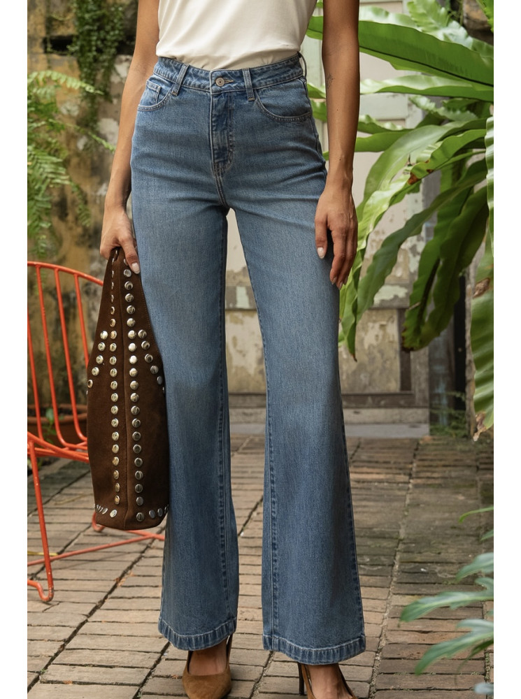 Jean coupe flare taille haute
