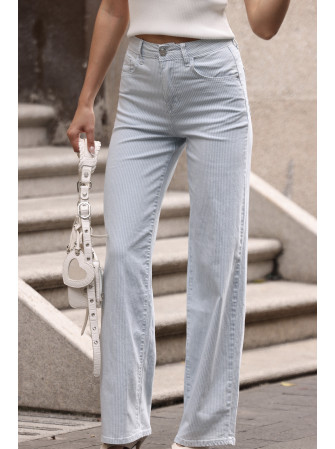 Pantalon wide leg rayé