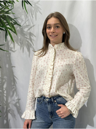 Chemise fleurie à manches...