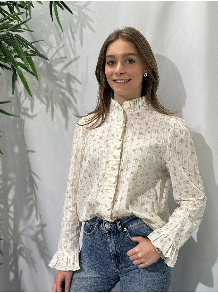 Chemise fleurie à manches longues