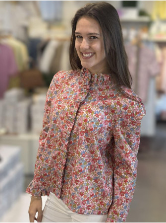 Chemise fleurie à manches...