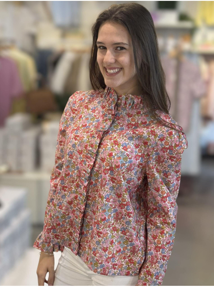 Chemise fleurie à manches longues