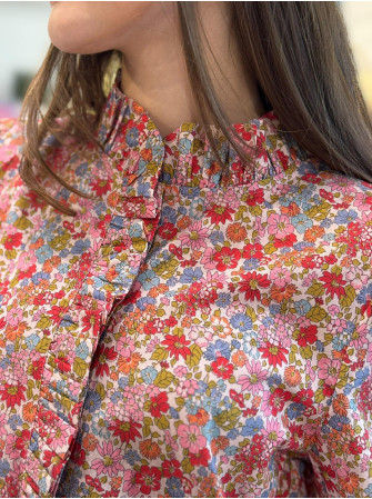Chemise fleurie à manches longues