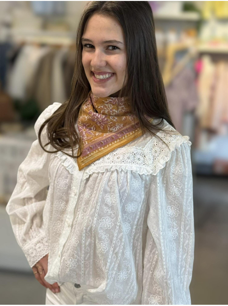 Chemise brodée manches longues