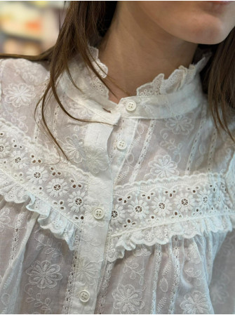 Chemise brodée manches longues
