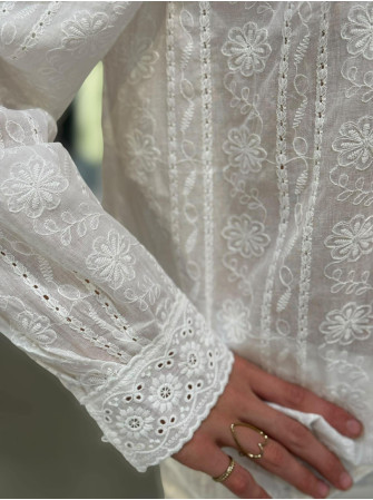 Chemise brodée manches longues