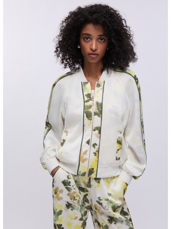 Veste bomber satin imprimé