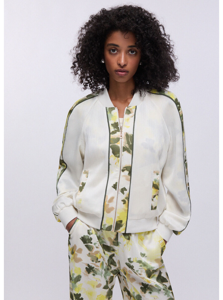 Veste bomber satin imprimé