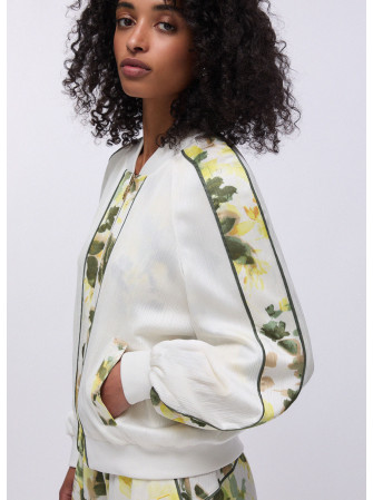 Veste bomber satin imprimé