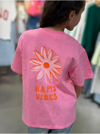 T-Shirt "HAPPY VIBES" 10 à 16 ans