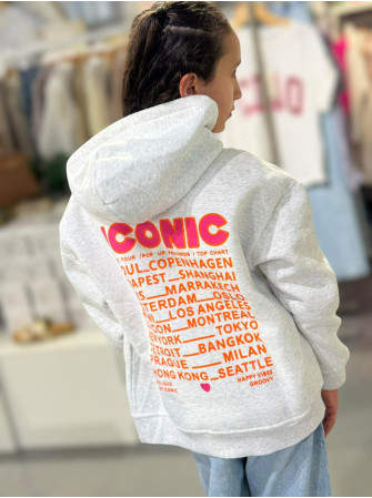 Gilet zippé "ICONIC" à capuche 10 à 16 ans