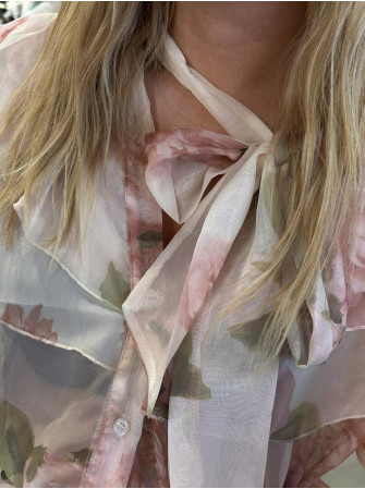 Chemise fleurie à volants