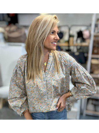 Chemise fleurie à manches...