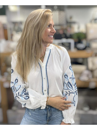 Chemisier brodée manches...