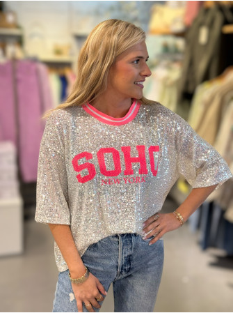 T-shirt "SOHO" en sequins