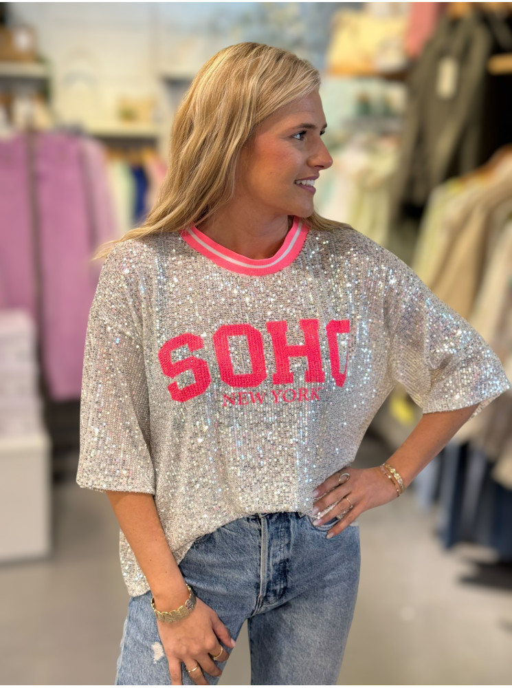 T-shirt "SOHO" en sequins