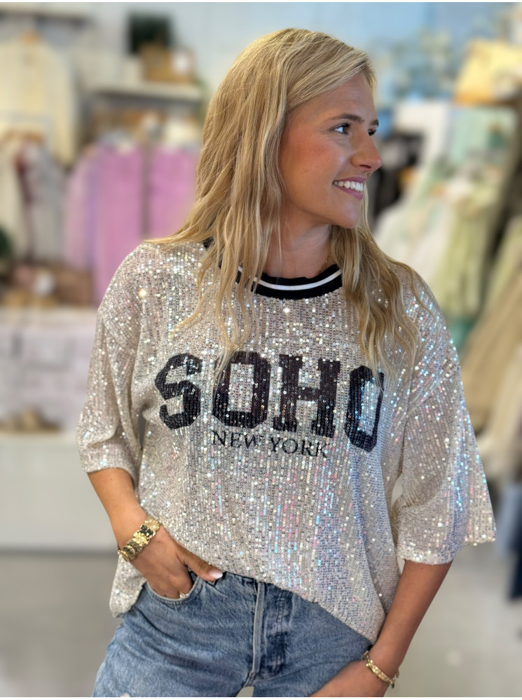 T-shirt "SOHO" en sequins