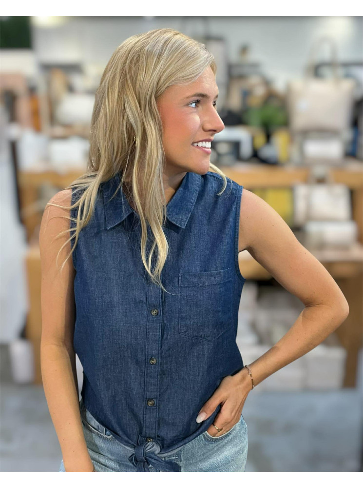 Chemise en jean sans manches