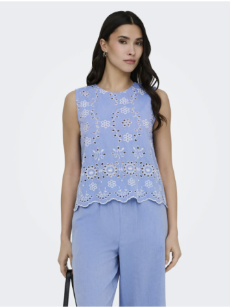 Blouse ajourée sans manches