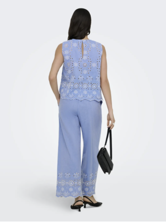 Blouse ajourée sans manches