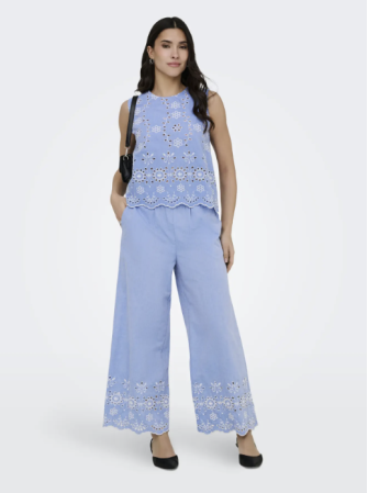 Blouse ajourée sans manches