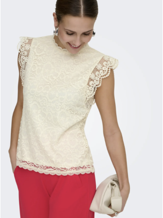 Blouse dentelle sans manches