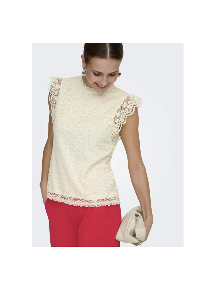Blouse dentelle sans manches