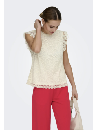 Blouse dentelle sans manches