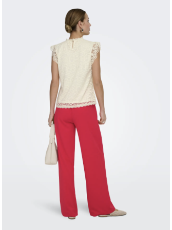 Blouse dentelle sans manches