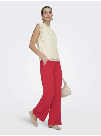 Blouse dentelle sans manches