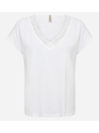 T-shirt col V en dentelle