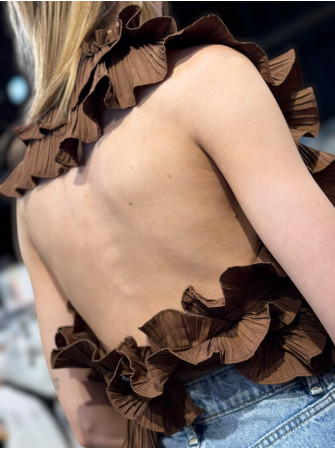 Blouse à volants sans manches