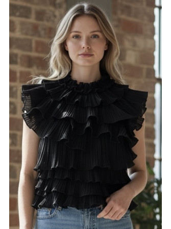 Blouse à volants sans manches