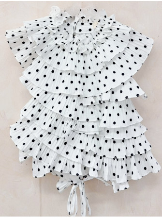 Blouse à pois & à volants...