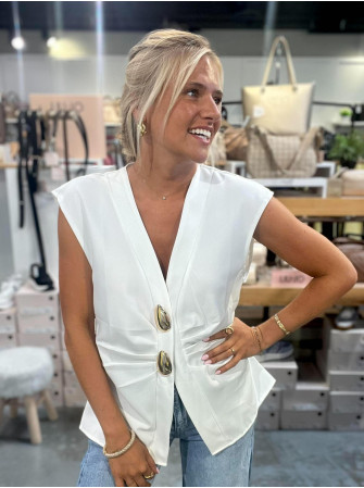 Blouse boutonnée sans manches