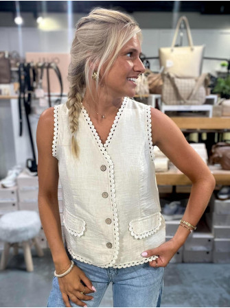 Gilet en lin sans manches