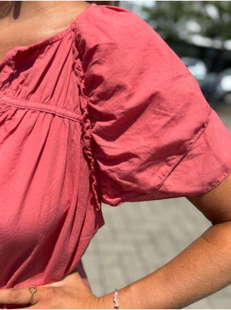Blouse manches courtes volantes