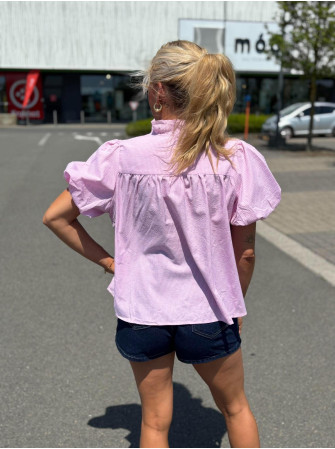 Chemise à carreaux manches bouffantes