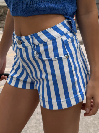 Short rayé en jean