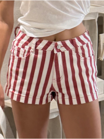 Short rayé en jean