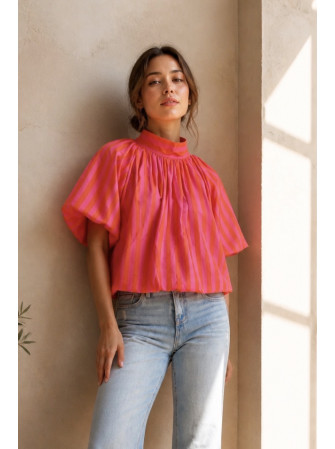 Blouse rayée dos nu